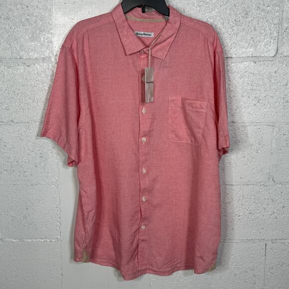 Tommy Bahama Men's Sand Desert Short-Sleeve Shirt, Pink Confetti small $118 - Picture 1 of 10